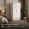 Bennis Engineered Wood 2 Door Wardrobe Without Mirror in White Finish