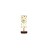 Kobe Multicolor cotton table lamp with brown wood base