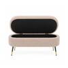 Doe Buck Luxury Boucle Storage Bench in Beige Colour with Gold Tipped Legs