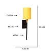 Devansh Metal Electric Wall Light in Black Colour with Yellow Shade Count of 1 Light