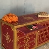 D'Dass Multi Color Mdf and Sheesham  Wall Hanging Wooden Temple For Pooja