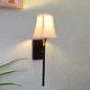 Devansh Metal Electric Wall Light in Black Colour with Off-white Shade Count of 1 Light