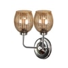 Devansh Steel Electric Wall Light in Steel Colour with Lavender Shade Count of 2 Lights