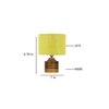 Clidhna Yellow Jute Table Lamp with Natural Wood Base