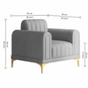 Josbert Velvet 1 Seater Sofa In Grey Colour