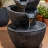 Leaf Buddha Jade Green Fiber Glass Indoor Fountain