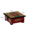 Desert Art MDF Hand Painted Red Tea Coaster Set with 6 Coasters and Holder