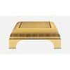 Megacosm High End Coffee Table In Golden Leafing Curvy Legs In Electroplated Brass Finish
