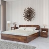 Woodwhiz Solid Wood King Bed With Drawer Storage In Provincial Teak Finish