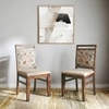 Alaine Dining Chair in Calico Floral Retreat and Pony Beige Non-Printed Seat with Teak Finish