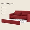 Camden 3 Seater Pull Out Sofa cum Bed In Salsa Red Colour
