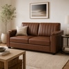 Futon 2 Seater Sofa in Leatherette Brown Color