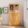 Hexa Engineered Wood Bookshelf Multipurpose Storage Rack in Giant Wood and Frosty White Colour
