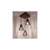 Taper Brown Solid Wood Cluster Hanging Light