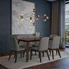 Taarkashi Solid Wood Dining Chair Set Of 2 In Ameican Walnut Finish With Gainsboro Grey Fabric Colour