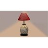 Emory Maroon Jute Glass Table lamp with Iron Base