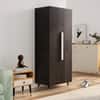Hexa Red Wooden 2 Door Wardrobe with Drawer and Hanging Space in Flower Wenge Colour