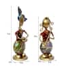Desert Art Metal Handpainted Couple Musician Showpiece Set of 2