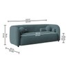Zenol Boucle Fabric 2 Seater Sofa In T Blue