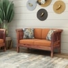 Haveli 2 Seater Wooden Sofa (Orange Colour, Teak Finish)