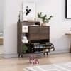 Hexa Red Engineered Wood Shoe Rack in Flower Wenge Colour