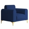 Veniza Velvet 1 Seater Sofa In Navy Blue Colour
