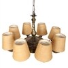 Devansh Gold Antique Wall Mounted Lamp With Off-White Cotton Shade