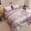 Stoa Paris 300TC UltrSatin Super King Bedsheet with 2 Pillow Covers Satin Super Lavender Peach