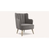 Lerrot Accent chair Velvet in Grey Color
