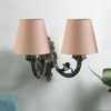 Devansh Metal Electric Wall Light in Antique Gold Colour with Grey Shade Count of 2 Lights
