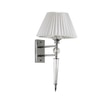 Aberdeenshire Glass and Chrome Wall Light With Off White Cotton Shade
