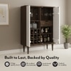 Satsuki Solid Wood Bar Cabinet (White & Walnut Finish)