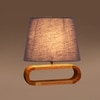 Devansh Grey Cotton Table Lamp With  Wood Natural Base -7