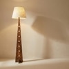 Bevel Beige Jute Floor Lamp with Beige Jute Base