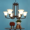 Eliante 6-Light Chandelier, Mild Steel Modern Ceiling Light Fixture For Living Room Dining Room
