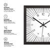 Bold Square Wall Clock with Radiating Markers