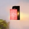Devansh Solid Wood Electric Wall Light in Brown Colour with Pink Shade Count of 1 Light