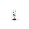 Emrys Multicolor cotton table lamp with Square Brown Wood Base