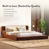 Mahe Solid Wood King Size Bed In Dual Tone With Ancient Ivory Leatherette