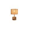 Brant Beige Bamboo Shade Table Lamp with Natural Wooden Base