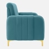 Monly Velvet 1 Seater Sofa Aqua Blue Color