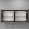 Aluminium Black Profile 4 Brown Tinted Glass Handless Shutters Wall Cabinet In Slate Grey Finish