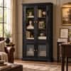 Akira Sheesham Wood Book Case Cum Crockery Unit   In Walnut  Finish