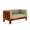 Prashiv 2 Seater Wooden Sofa (Creame Colour, Honey Finish)