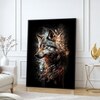 The Castle Decor Fire Wolf Spirit Wall Art Framed Painting 20x30 Inch