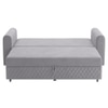 Baruna 3 Seater Velvet Pull Out Sofa Cum Bed with Storage In Grey Color