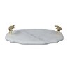 Rectangular Marble Tray with Gold Handle