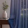 Stoa Paris Sheer Ombre Printed Door Curtain, Aesthetic Curtain with  Light Filtering Balcony,  Set of 1 Parda, Evening Glow - Navy