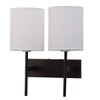 Eliante Cloth Shade Wall Lights Mild Steel & Glass Material Dark Brown & White Finish