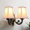 Devansh Dual Gold  Antique Wall Mounted Lamp With Off-White Cotton Shade